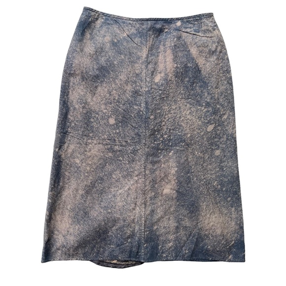 Banana Republic Dresses & Skirts - Banana Republic Women’s Size 12 Blue, Tan, Acid Wash Denim Look Lined Midi Skirt
